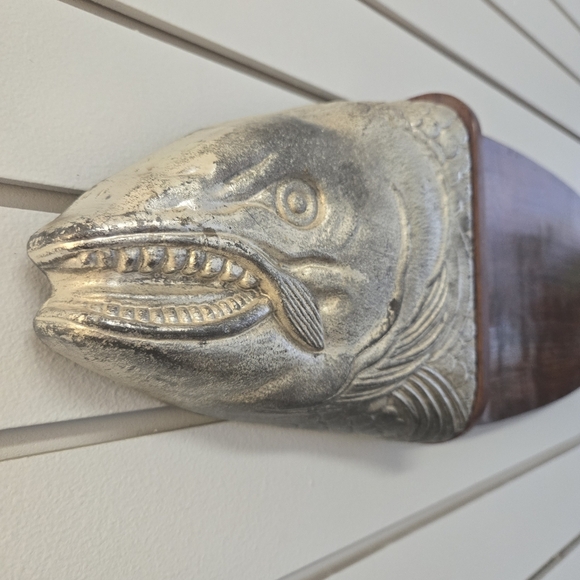 MCM Salmon Cutting Board Pewter Head and Tail, PERHAPS Spanish Orgin - Picture 2 of 7